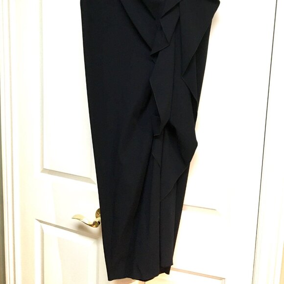 Sophisticated navy wool French couture dress, FR38, NWT - Picture 2 of 12